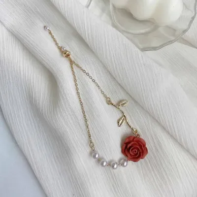 Rose Flower Pearl Bracelets 